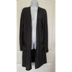 BKE Buckle Womens Cardigan Black Open Sweater Size Medium